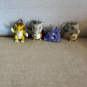 Set of Four Vintage 1999 Burger King Nintendo Pokemon Keychains